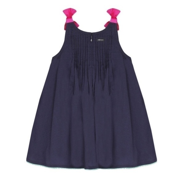 Catamini Navy Blue Sundress with Bow 18 Months Cotton - Picture 2 of 4